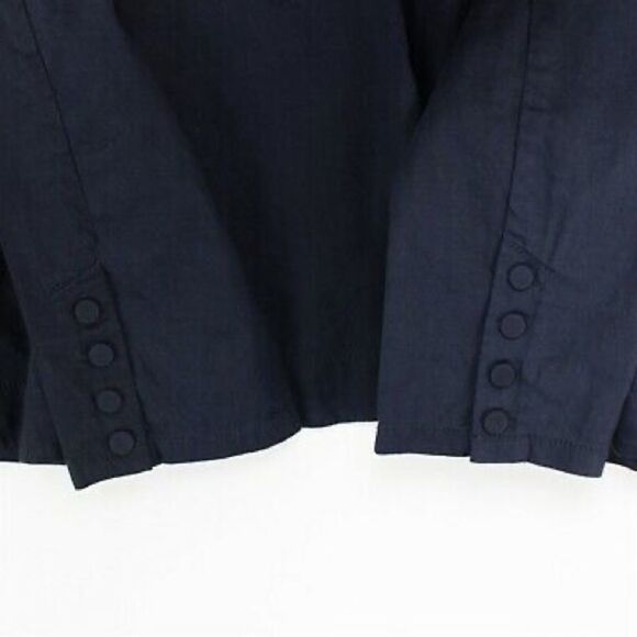 ✨2xHP✨Eileen Fisher High Collar Peplum Linen Zip Jacket✨ - Picture 6 of 8